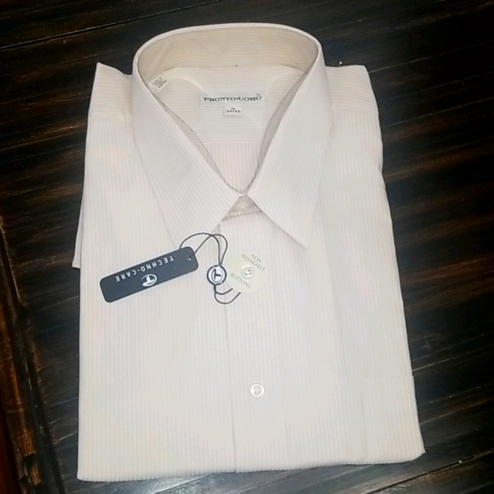 NWT Pronto Uomo Light Yellow Mens Button Up Shirt